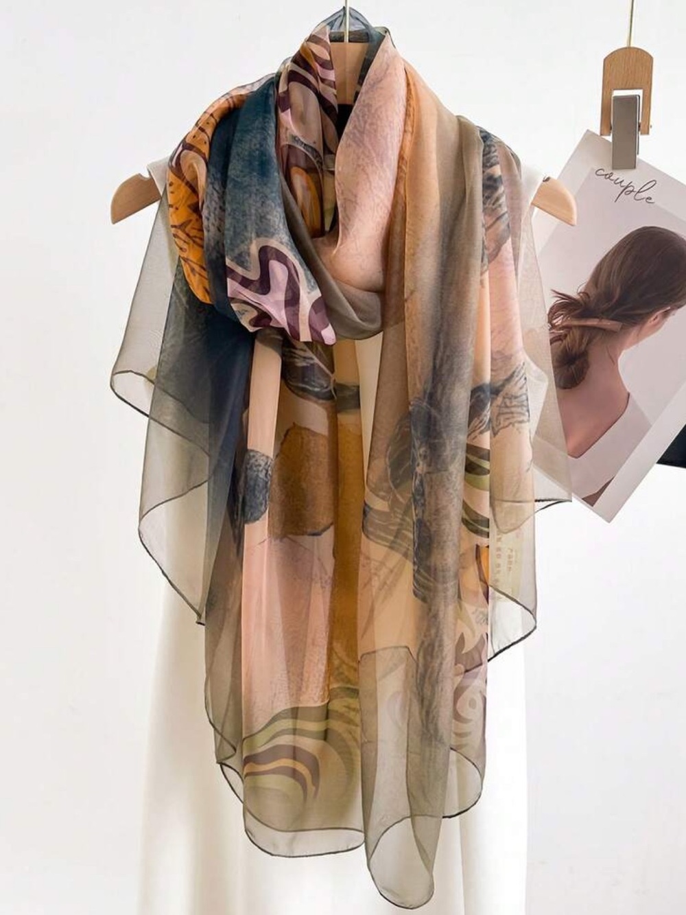 Artistic Travel Elegant Multi-Color Sheer Scarf - Women's Accessory